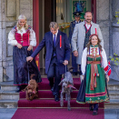 Ruvdnaprinsabearaš dearvvaha Askera mánáidtoga Skauguma olggobealde. Govven: Lise Åserud, NTB