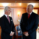 Gonagas Harald ja Gonagas Carl Gustaf, Dronnet Sonja ja Dronnet Silvia ovdala&#154; K/S Norge  vuostáiváldima  (Govva: Cornelius Poppe / NTB scanpix)