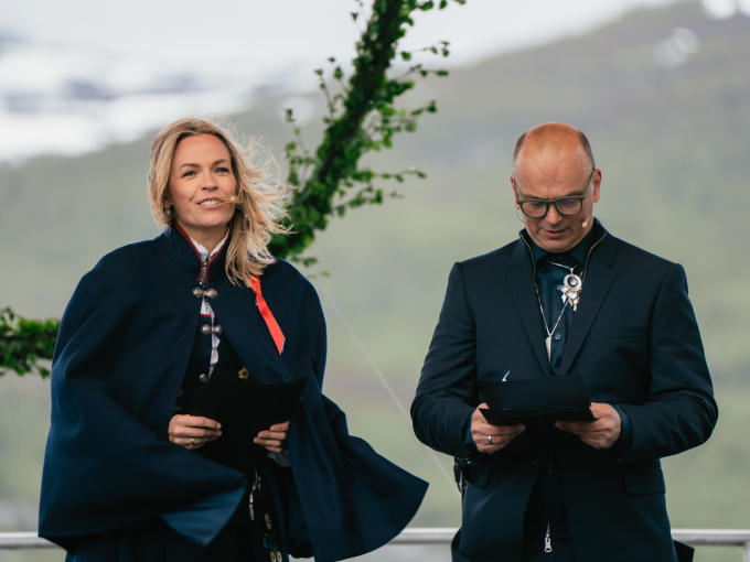 Prográmma láidesteaddjit leigga Carina Olset ja Frank Jørstad. Govven: Ola Vatn, Gonagaslaš hoavva 