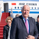 Gonagas Harald ja Dronnet Sonja joavddaiga Dunhuang girdihámmanii duorastaga golggotmánu 11. beaivvi. Govva: Heiko Junge, NTB Scanpix