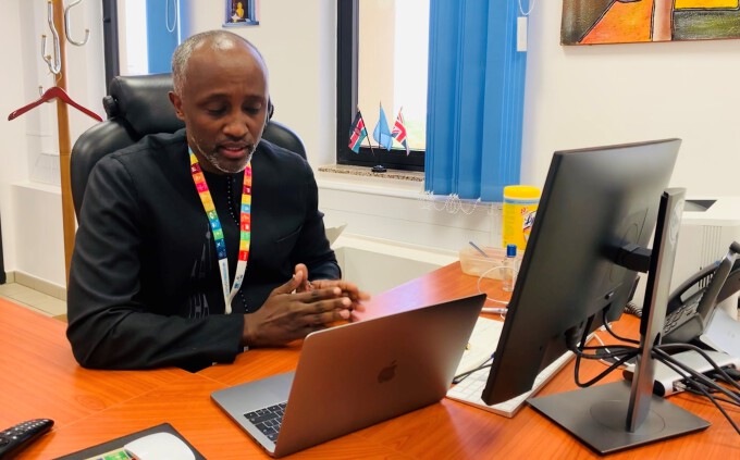 Mo Yahya var med i videomøtet fra Nigeria og orienterte om arbeidet som gjøres i landet. Foto: UNDP Nigeria. 