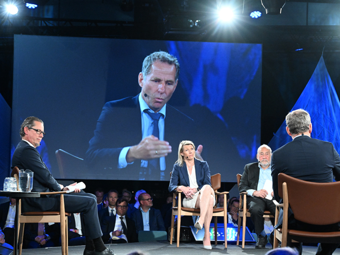 Paneldebatt med nobelprisvinnar Joseph Stiglitz, konsernsjef i DNB Kjerstin Braathen og administrerande direktør i DNV Remi Eriksen. Foto: Sven Gj. Gjeruldsen, Det kongelege hoffet