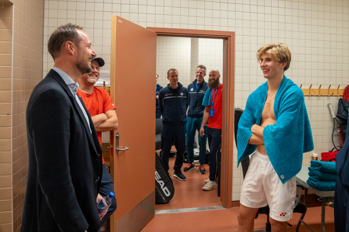 Det unge talentet Nicolai Budkov Kjær spilte imponerende i sin kamp som til slutt ble avgjort til Argentinas fordel på tiebreak. Foto: Simen Sund, Det kongelige hoff