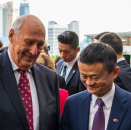 Gonagas Harald ja Jack Ma otná stuora áhpekonferánssas. Govva: Tim Haukenes