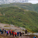 Dronning Sonja åpnet Keiserstien - en ny sti opp mot Keiservarden på byfjellet ved Bodø. Foto: Lise Åserud, NTB scanpix.