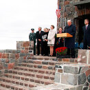 Kong Harald taler under gjeninnvielsen av Enger Tower (Foto: Lise Åserud / Scanpix)