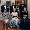 DD.MM. Kongen og Dronningen holdt selskap for Prinsesse Astrid, fru Ferner i anledning av Prinsessens 80-årsdag, 12. februar 2012. Foran fra venstre Prinsesse Ragnhild, fru Lorentzen, Prinsesse Astrid, fru Ferner og H.M. Dronningen. Bak fra venstre: Erling Lorentzen, Johan Martin Ferner og H.M. Kongen. Handoutbilde fra Det kongelige hoff. Bildet er kun til redaksjonell bruk - ikke for salg. Foto: Sven Gj. Gjeruldsen, Det kongelige hoff.