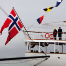 Gonagas Harald ja Dronnet Sonja leaba Fylkamátkkis Tromssas geassemánu 7. - 9. beivviid. Soai galgaba fitnat gu&#273;a suohkanis Tromssa fylkkas, ja Gonagasbárra geavaha Kongeskipet Norge dán mátkkis. (Govva: Terje Bendiksby / Scanpix)
