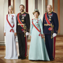 Deres Majesteter Kongen og Dronningen, Deres Kongelige Høyheter Kronprinsen og Kronprinsessen. Handoutbilde fra Det kongelige hoff publisert 15.01.2016. Bildet er kun til redaksjonell bruk - ikke for salg. Foto: Jørgen Gomnæs / Det kongelige hoff.