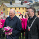 Gonagas Harald ja Muosát sátnejođiheaddji Gudleif Kristiansen. Govva: Terje Bendiksby / NTB Scanpix