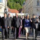 Gonagas Harald dearvvaha olbmuid Ljubljanas (Govva: Lise Åserud / Scanpix)