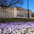 Det kongelige slott i april. Handout bilde fra Det kongelige hoff. Bildet er kun til redaksjonell bruk - ikke for salg. Kan benyttes fritt mot kreditering. Foto: Liv Osmundsen, Det kongelige hoff