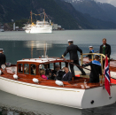 Gonagas ja Dronnet máhccaba Gonagasskiipii. Govva: Tom Hansen, Hansenfoto.no