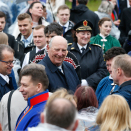 Kong Harald på hagefest i Bodø. Foto: Lise Åserud, NTB scanpix.