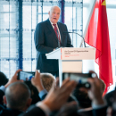 Gonagas Harald rabai konferánssa "China and Norway - An Ocean of Opportunities. Govva: Heiko Junge, NTB Scanpix