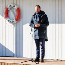 Kronprinsen taler i Flatanger. Foto: Berit Roald, NTB scanpix