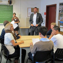 7. september: Kronprinsen besøker Skien videregående skole i forkant av den landsomfattende markeringen av Global Dignity Day 20. oktober (Foto: Liv Anette Luane, Det kongelige hoff)