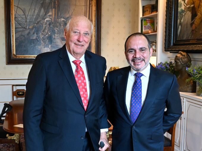Kong Harald tok imot Prins Ali bin Al Hussein i audiens på Slottet tidligere på dagen. Foto: Sven Gj. Gjeruldsen, Det kongelige hoff
