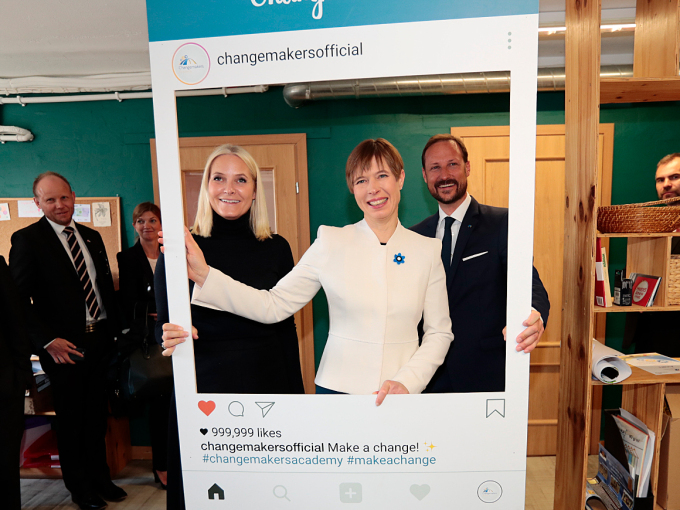 Presideanta ja Ruvdnaprinsabárra Norwegian-Estonian Business Forumis. Govva: Lise Åserud, NTB Scanpix