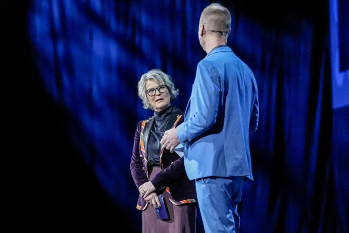 Telenors konsernsjef Benedicte Schilbred Fasmer snakke om lederskap og tillit. Foto: Lise Åserud, NTB