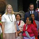 Ruvdnaprinseassa &#269;a&#273;ahii eamiálbmotseminára almmola&#154; rahpama Mexico City antropologala&#154; museas (Govva: Lise Åserud, Scanpix)