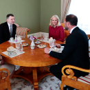 Presideantabárra ja Ruvdnaprinsabárra ságastallamin. Govva: Lise Åserud / NTB Scanpix
